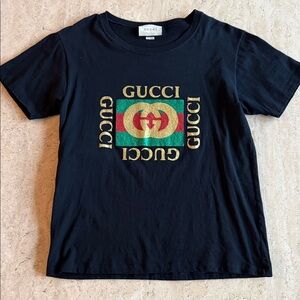 Gucci Logo Short Sleeve T-Shirt Crewneck Unisex size-Medium